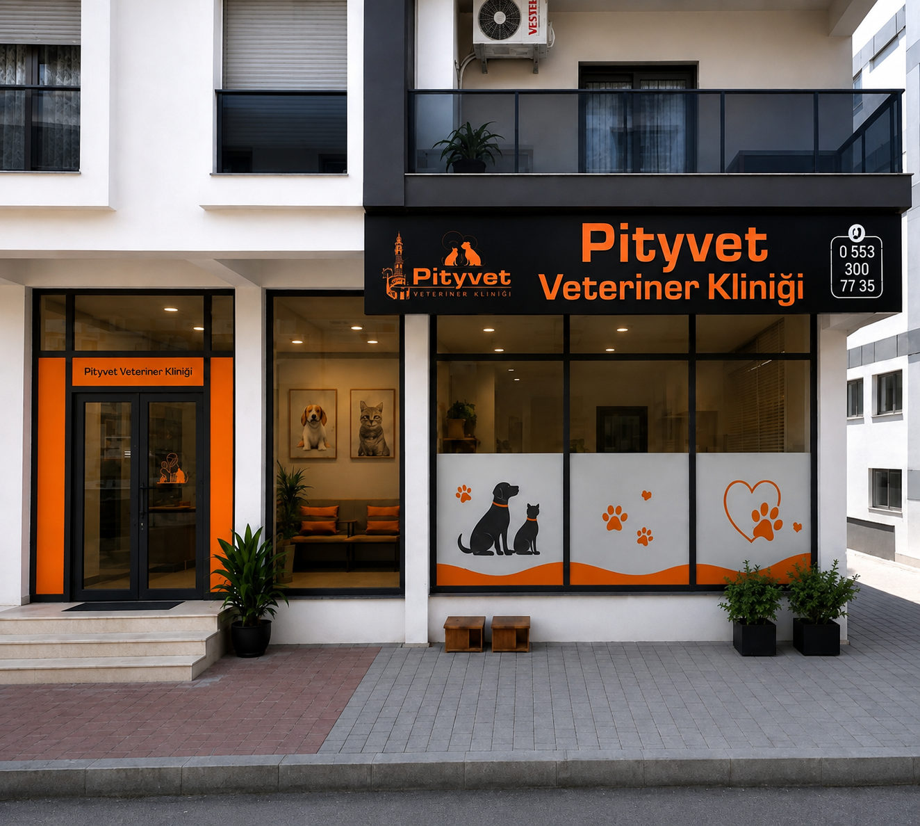 Pityvet Veteriner Kliniği’nin Karşıyaka Şemikler’deki dış cephesi